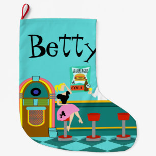 Retro Soda Fountain Christmas Stocking