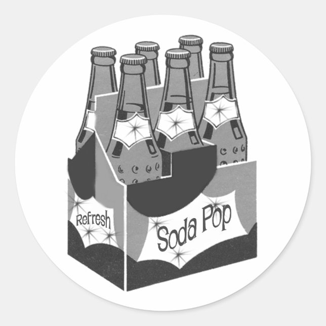 Retro Soda Pop Classic Round Sticker (Front)