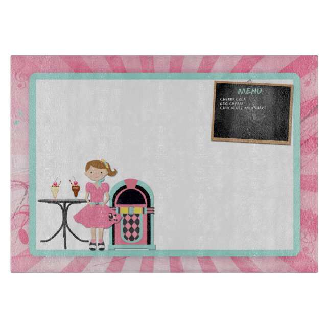 Retro Soda Shop Cutting Board (Front)