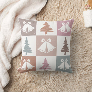 Retro Soft Pastel Christmas Dreams Throw Pillow