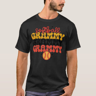 Retro Softball Grammy Softball Mom  Grammy Mothers T-Shirt