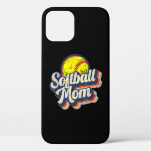 Retro Softball Mom Funny Vintage Softball Mom iPhone 12 Pro Case