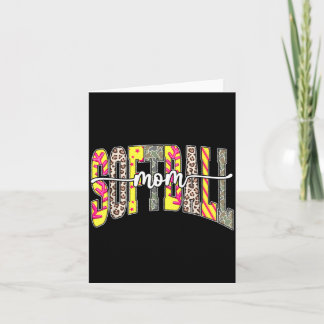 Retro Softball Mom Mama Game Day Es Leopard Camo Card