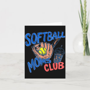 Retro softball moms club iced coffee sports mom card