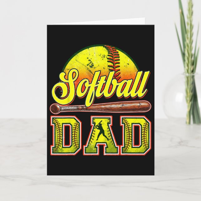 Retro Softll Dad Game Day Dad Father's Day  Card (Front)