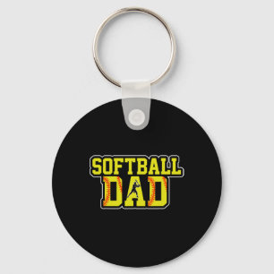 Retro Softll Dad Game Day Dad Father's Day Christm Keychain