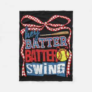 Retro Softll Hey Tter Tter Swing Game Day Softll M Fleece Blanket