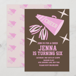 Retro Soirée Cheerleader Invitation d'anniversaire