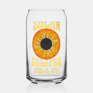 Retro solar eclipse Total Eclipse April 8, 2024 Can Glass