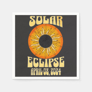 Retro solar eclipse Total Eclipse April 8, 2024  Napkin
