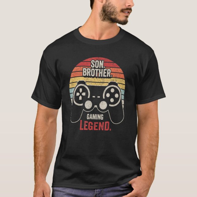 Retro Son Brother Gaming Legend Gaming Gamer Birth T-Shirt (Front)