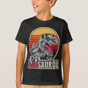 Retro Son Gift Idea Cool Dinosaur Sonsaurus T Rex T-Shirt