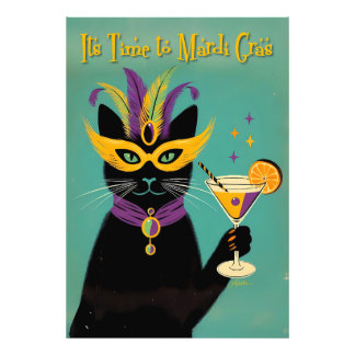 Retro Sophisticats Its Time to Mardi Gras Martini Photo Print