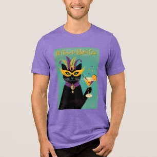 Retro Sophisticats Its Time to Mardi Gras Martini Tri-Blend Shirt