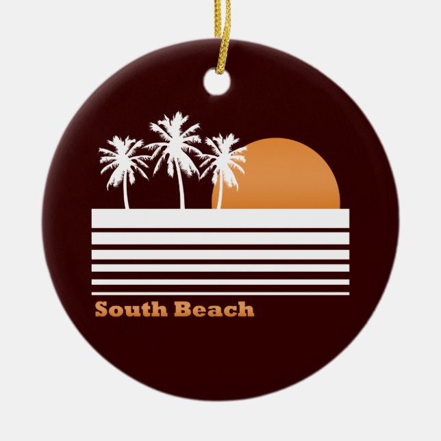 Retro South Beach Ornament (Front)