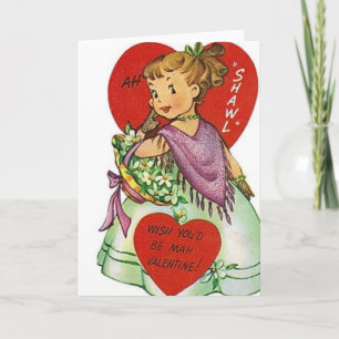 Retro Southern Belle Valentine's Day Card