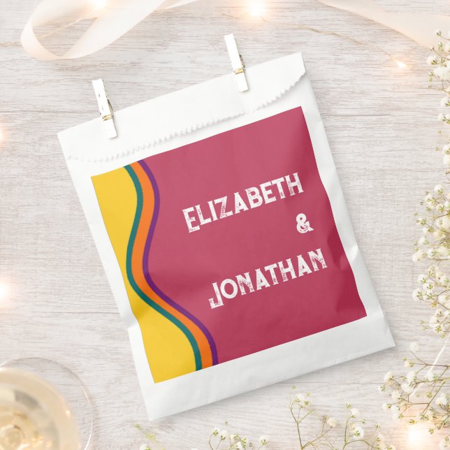 Retro Southwestern Waves Wedding Favour Bag (Clipped)