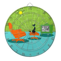 Retro Space Age Kitty Dart Board