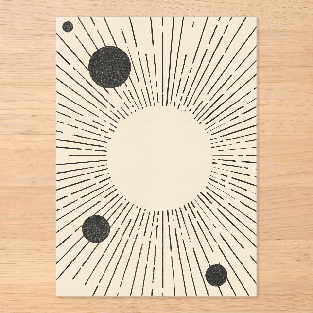 Retro Space Art Acrylic Invitations (Front)