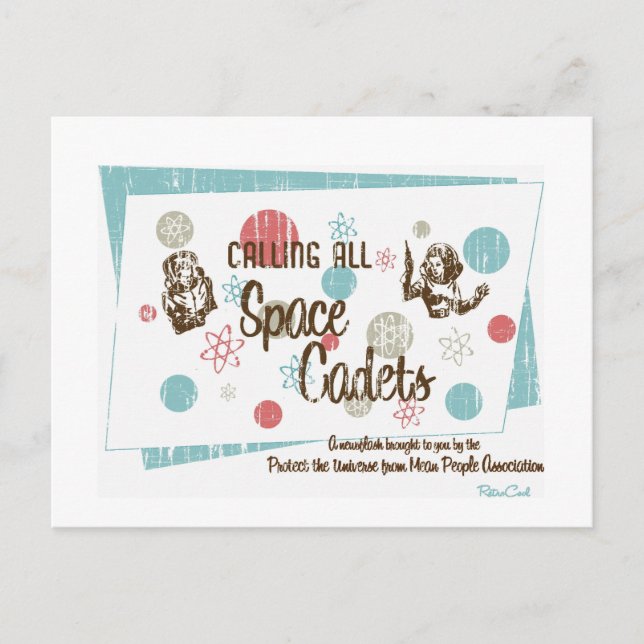 Retro 'Space Cadets' Postcard (Front)