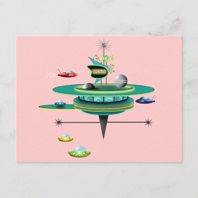 Retro Space Diner Postcard (Front)