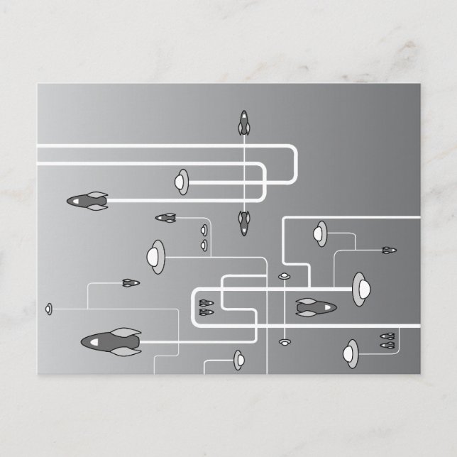 Retro Space Flight Postcard (Front)