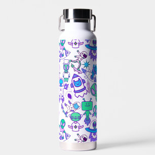 Retro space pattern water bottle