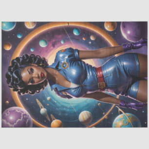 Retro Space Pin-Up Galaxy Decoupage Tissue Paper