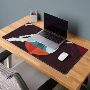 Retro Space Poster-Cassini Mission To Saturn Desk Mat