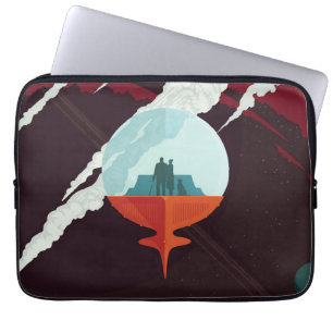 Retro Space Poster-Cassini Mission To Saturn Laptop Sleeve