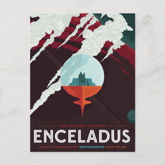 Retro Space Poster-Cassini Mission To Saturn Postcard (Front)