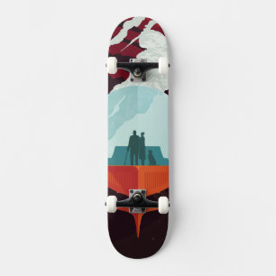 Retro Space Poster-Cassini Mission To Saturn Skateboard