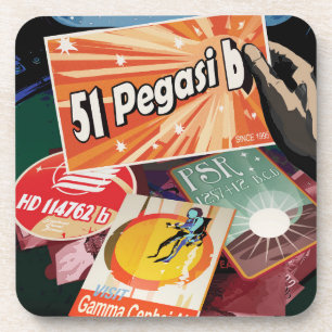 Retro Space Poster-Exoplanet Discovery 51 Pegasi B Coaster