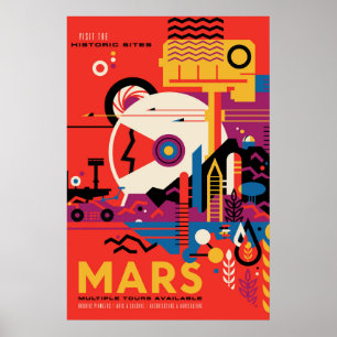 Retro Space Poster - Mars Exploration Program.