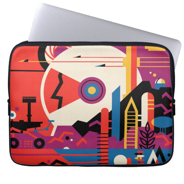 Retro Space Poster - Mars Exploration Program. Laptop Sleeve (Front)