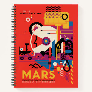 Retro Space Poster - Mars Exploration Program. Notebook