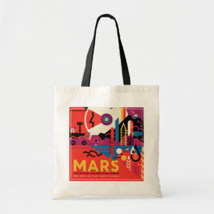 Retro Space Poster - Mars Exploration Program. Tote Bag