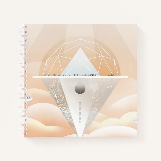 Retro Space Poster-Observatory In The Solar System Notebook (Front)