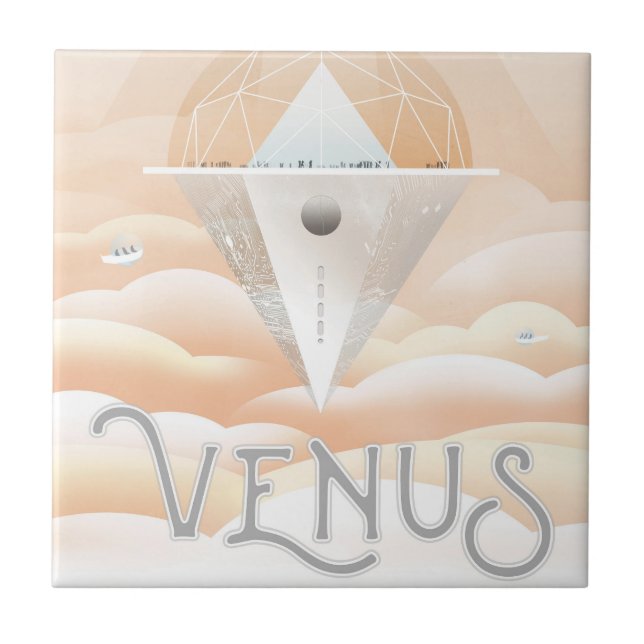 Retro Space Poster-Observatory In The Solar System Tile (Front)