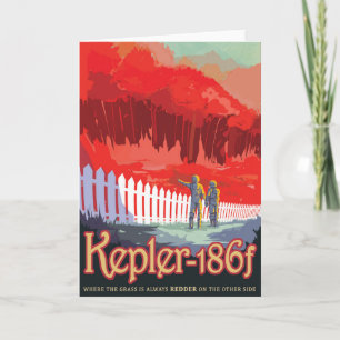 Retro Space Poster Of Kepler-186f. Card