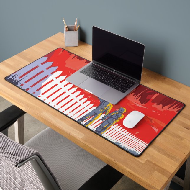 Retro Space Poster Of Kepler-186f. Desk Mat (Office 2)