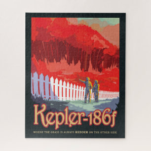 Retro Space Poster Of Kepler-186f. Jigsaw Puzzle