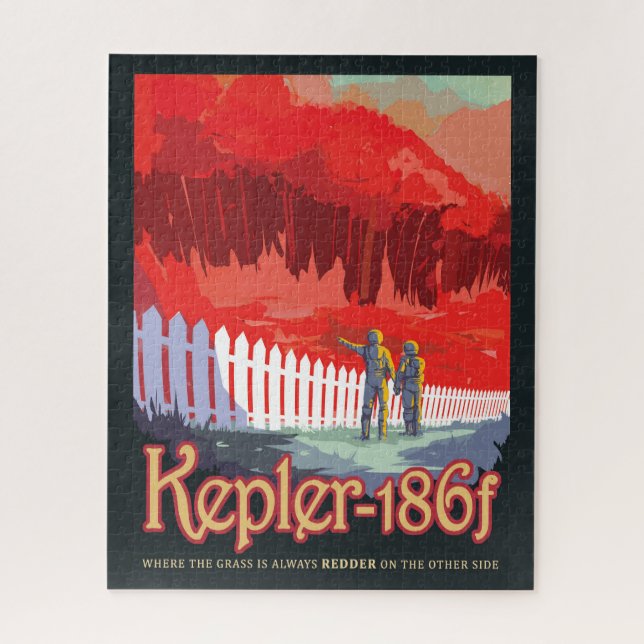 Retro Space Poster Of Kepler-186f. Jigsaw Puzzle (Vertical)