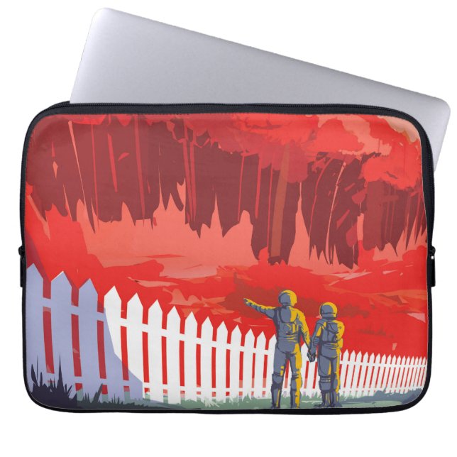 Retro Space Poster Of Kepler-186f. Laptop Sleeve (Front)