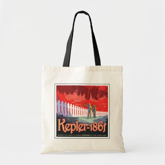 Retro Space Poster Of Kepler-186f. Tote Bag (Front)