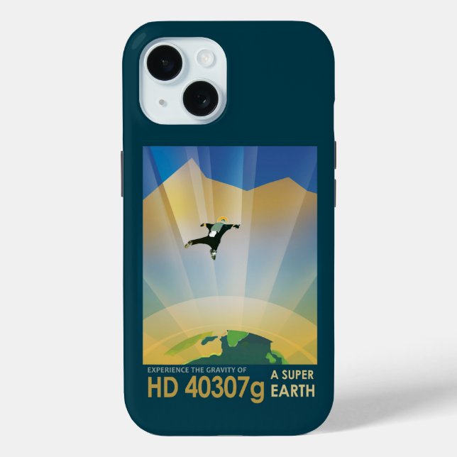 Retro Space Poster-The Gravity Of A Super Earth Case-Mate iPhone Case (Back)