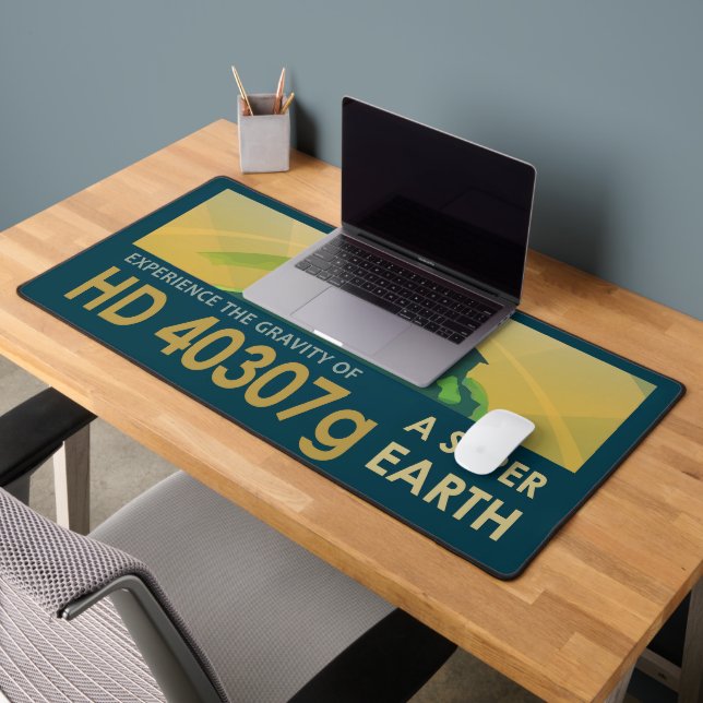 Retro Space Poster-The Gravity Of A Super Earth Desk Mat (Office 2)