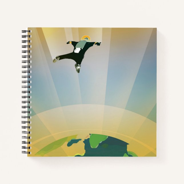 Retro Space Poster-The Gravity Of A Super Earth Notebook (Front)