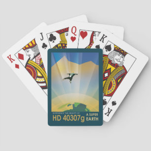 Retro Space Poster-The Gravity Of A Super Earth Playing Cards