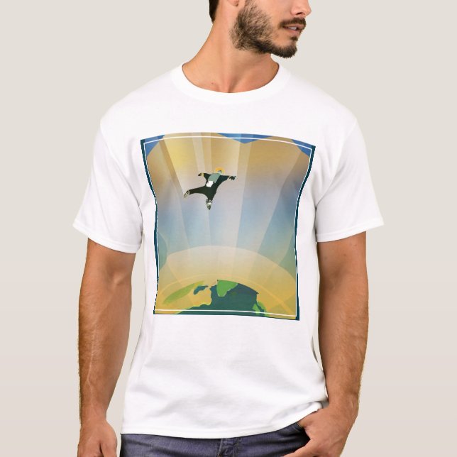 Retro Space Poster-The Gravity Of A Super Earth T-Shirt (Front)